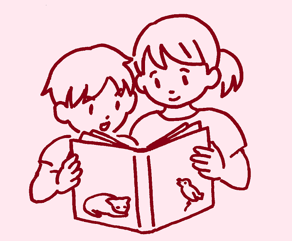 イラスト:本を読む人たち