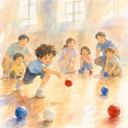 ボッチャをしているイラスト
