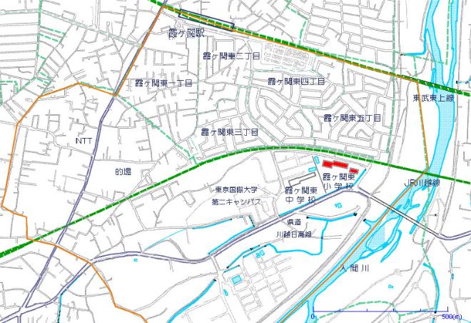 霞ヶ関東小学校学区地図
